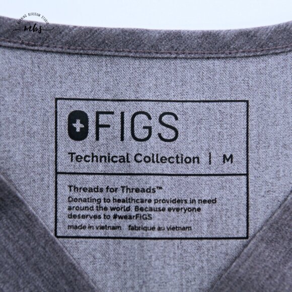 Figs Leon Three-Pocket Scrub Top Style FM1500 Gray Men M - Picture 9 of 11